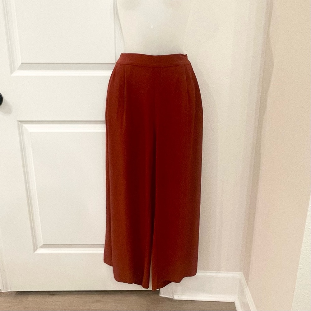 Eileen Fisher Wide Leg Crop Pants in Orange Pekoe - Picture 2 of 11